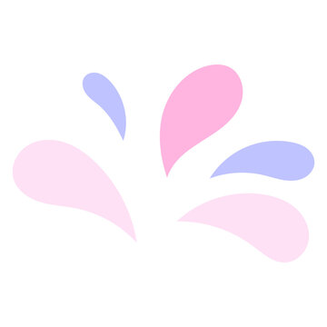 Abstract Pink and Purple Water Drop Splash Vector Graphic Elements for Creative Design Projects