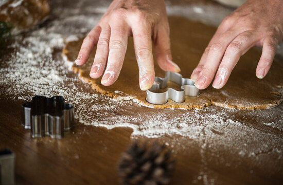 Gingerbread cookies in the making