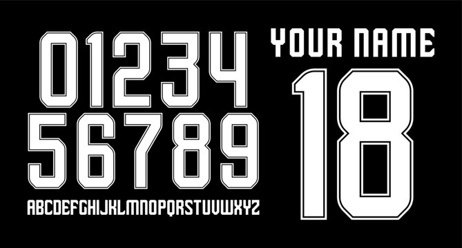 numberset modern nameset jersey	
