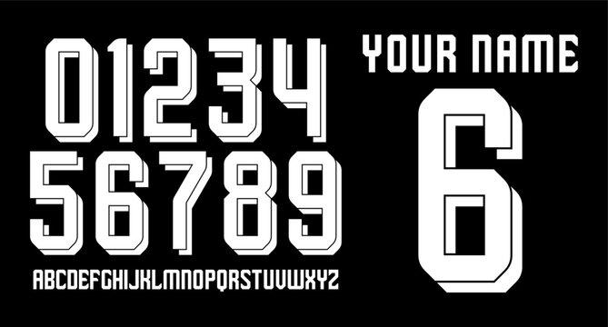 numberset modern nameset jersey	

