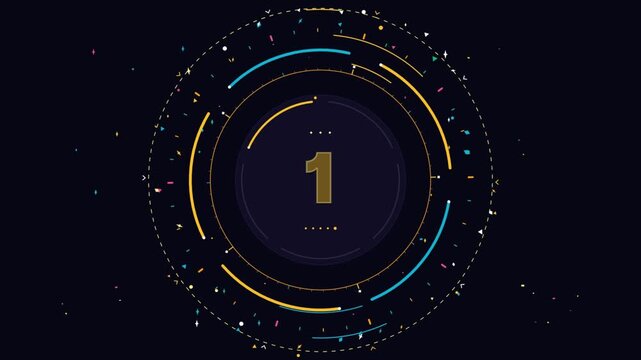 Circular geometric abstract background with number 1 in the center