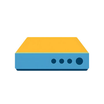 Flat vector illustration of a modern network router or internet modem device.