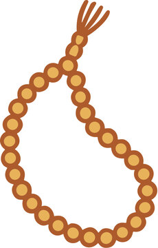 Islamic Tasbih Prayer Beads for Ramadan Flat Vector Icon
