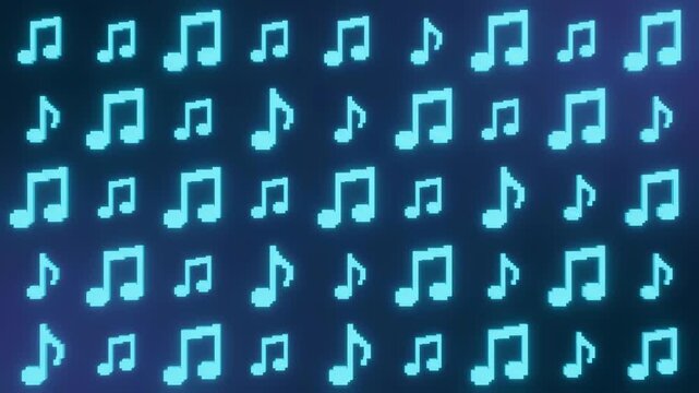 Twitching musical notes loopable background
