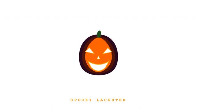 Halloween pumpkin grid with spooky laughter text