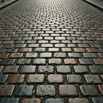 Cobblestone street texture with neutral stone pattern
