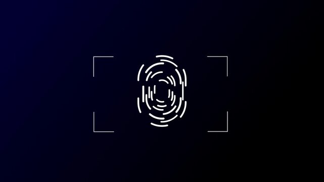 Fingerprint Scan digital object process animation