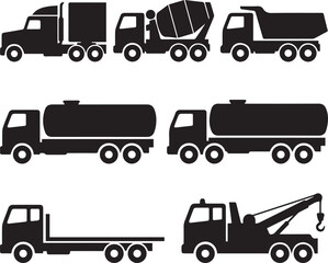 Fototapeta premium Heavy Road Transport Trucks in Motion on Highway
