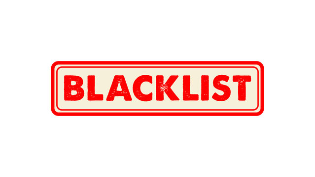 Vintage blacklist stamp design isolated on transparent background