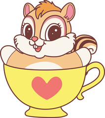 Fototapeta premium Cute Chipmunk sticker icon. Funny Chipmunk 