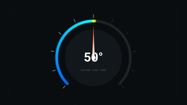 Digital Radial Temperature Gauge Display for System Core Performance Monitoring
