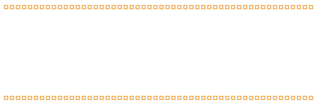 What is the box-shaped middle is empty frame at the top and bottom in orange?