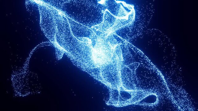 abstract blue particle background. FHD 1080p blue light particle animation.