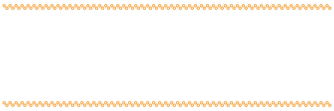 frame with double a circle shape in the middle, empty, orange color is at the top and bottom.