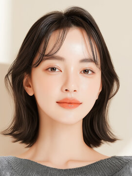 美容, 女性, スキンケア, 化粧品, ビューティー, 若い女性, 美肌, 日本人, アジア人, フェイシャル, メイク, 美容液, 保湿, クリーム, エイジングケア, 美容医療, エステ, 美容クリニック, 肌ケア, ナチュラルメイク, 透明感, ツヤ肌, モデル, 笑顔, ポートレート, クローズアップ, リラックス, 癒し, 健康的, 美白, コラーゲン, ヒアルロン酸, アンチエイジング