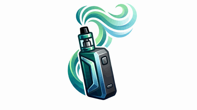 Electronic cigarette vape mod vector illustration for smoking alternative and lifestyle concept isolated on white background