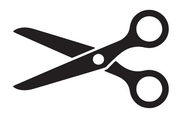 Single black scissor cutting symbol with transparent background for design. © Akibuzzaman