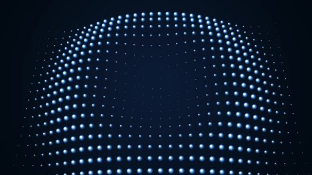 Abstract dark background with glowing blue dots arranged in a circular tunnel pattern for modern technology and futuristic digital design concepts 4k Motion Video