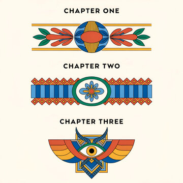 chapter dividers set element retro decoration