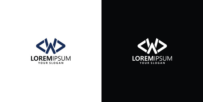 Minimalist Letter W Logo Concept Integrated with Modern Coding Bracket Symbols for Software Development and Web Design Agencies