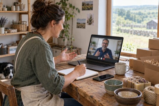Rural Entrepreneur Receiving Online Business Advice