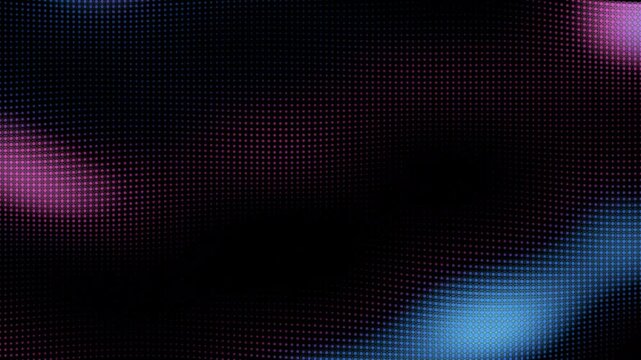 Abstract digital background with glowing blue and pink neon light dots on a dark black surface creating a modern tech pattern with soft blurred motion and texture 4k Motion Video