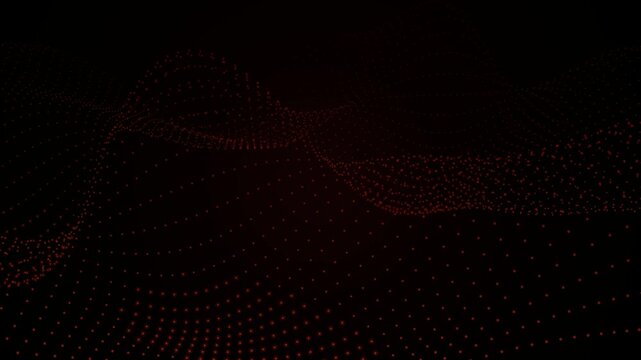 Abstract red dotted wave pattern on a dark background representing digital data flow and technology connectivity 4k Motion Video