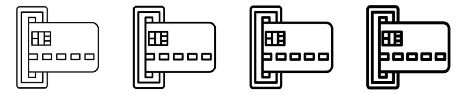 Insert Atm Card Icon Set Different Style Collection