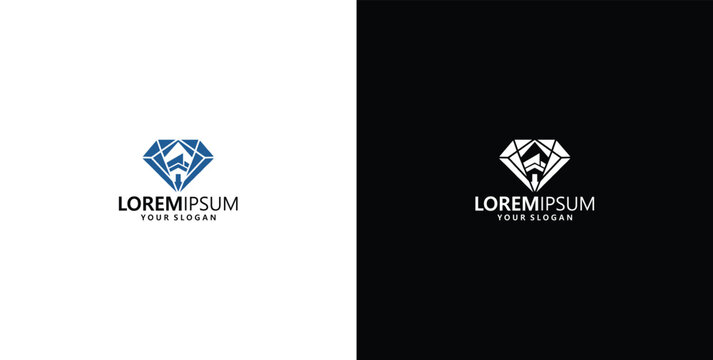Abstract Diamond Logo Vector Template Featuring Creative Geometric Gemstone Shapes with Modern Typography