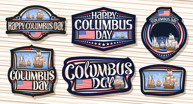 Vector logos for Columbus Day