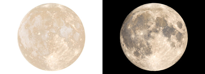 Golden toned full moon lunar surface with detailed craters and sparkling highlights perfect for astronomy designs including PNG, Transparent and Black Background Versions © Crafter