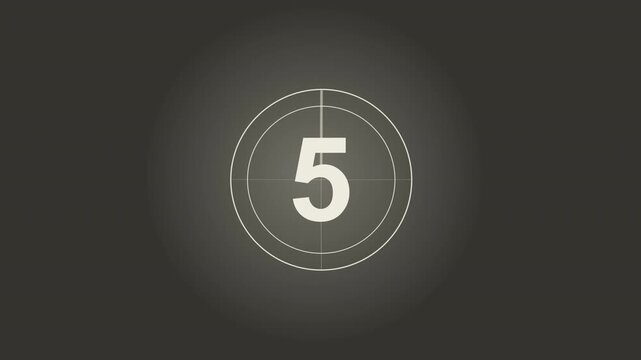 Cinema Projection Leader Old Movie Reel Retro Countdown Number Sequence 10 To 1 Vintage Cinematic Timer