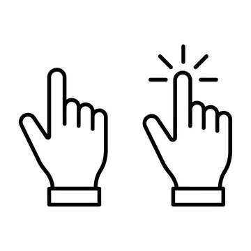 Hands with index fingers clicking and pointing up