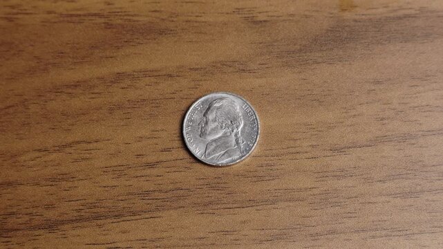 Quarter US Dollar Coin. Close up of USA, American currency. Front side of the Quarter US Dollar Coin