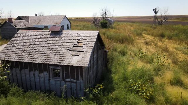 Weathered roof on an abandoned house