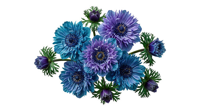 Colorful abstract floral design with purple and blue tones