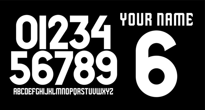 numberset modern nameset jersey	
