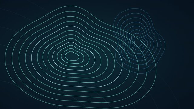 Clean abstract motion background featuring flowing topographic contour lines with layered terrain-like shapes, smooth organic movement and subtle digital depth. Suitable for technology, geospatial, su