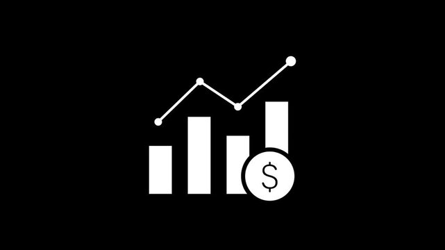 Investment Income Icon Animation Featuring Real Estate Wealth Growth Concept for 4K Motion Graphics