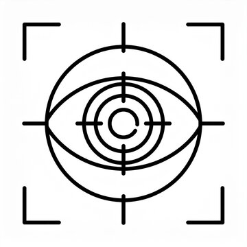 Iris Eye Scanner Verification Line Icon