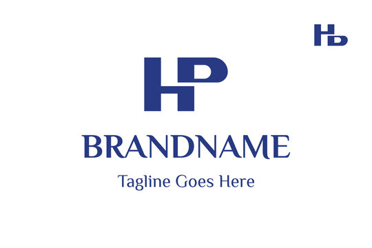 Letters HP or HB Monogram Luxury Logo, suitable for business with PH or BH Initals Brand