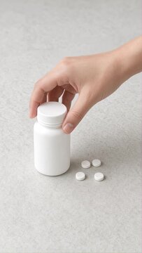 hand holding a bottle of pills