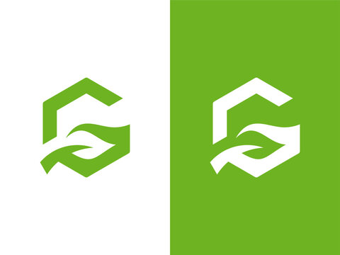 Abstract letter G green logo icon vector template