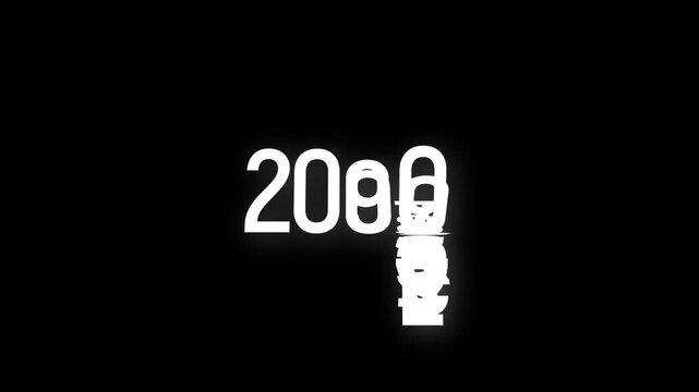 simple countdown year or years 1950 to 2000 number animation template. dynamic scrolling timeline 1950 to 2000 new year timer video black green white screen background 4k video