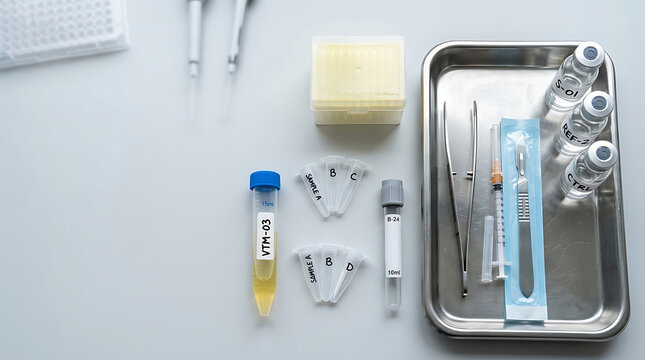 Professional Medical Laboratory Equipment and Testing Supplies for Scientific Analysis on White Background