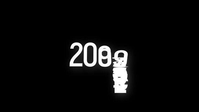 simple countdown year or years 1950 to 2009 number animation template. dynamic scrolling timeline 1950 to 2009 new year timer video black green white screen background 4k video