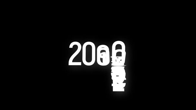 simple countdown year or years 1950 to 2012 number animation template. dynamic scrolling timeline 1950 to 2012 new year timer video black green white screen background 4k video