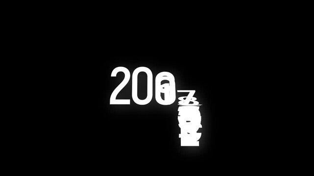 simple countdown year or years 1950 to 2018 number animation template. dynamic scrolling timeline 1950 to 2018 new year timer video black green white screen background 4k video