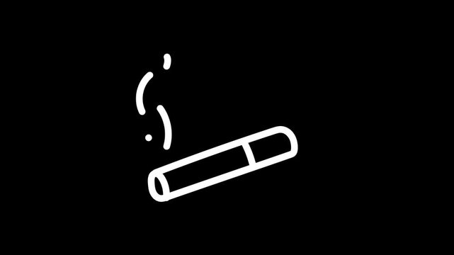 minimalist cigarette smoke icon overlay for video editing widescreen