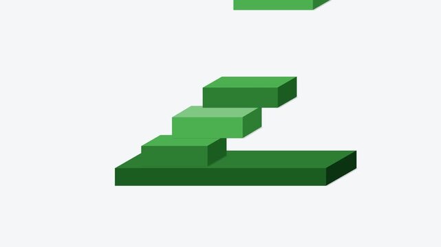 Minimal corporate motion background featuring modular blocks building upward to visualize business growth, success, strategy, progress, and financial development.